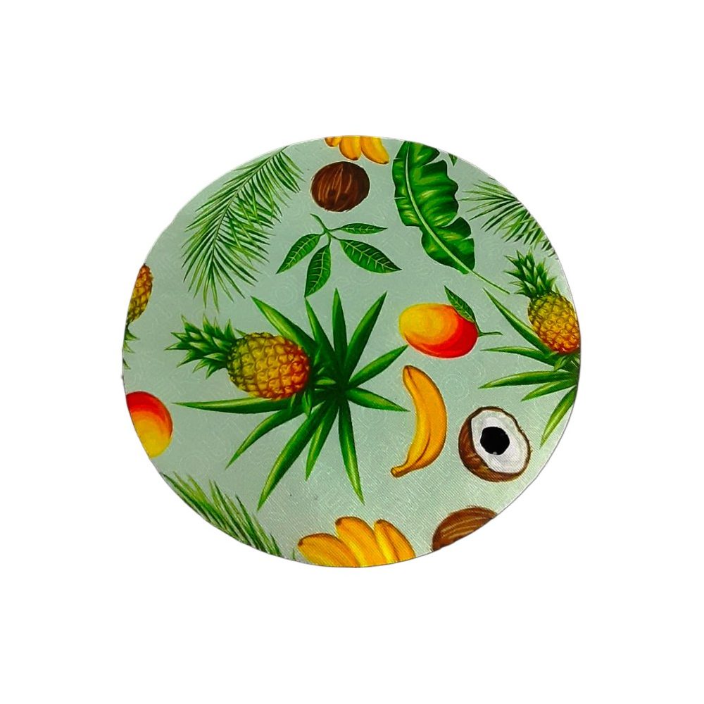 Round tropical print heat mats, 6 pack