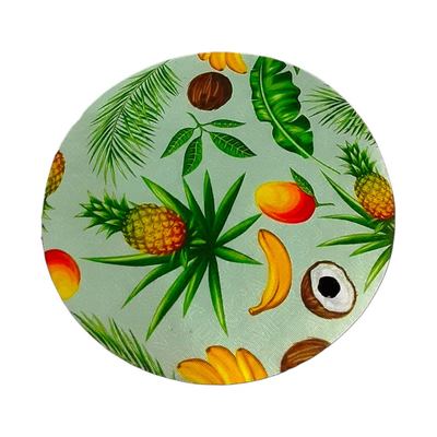 Round tropical print heat mats, 6 pack
