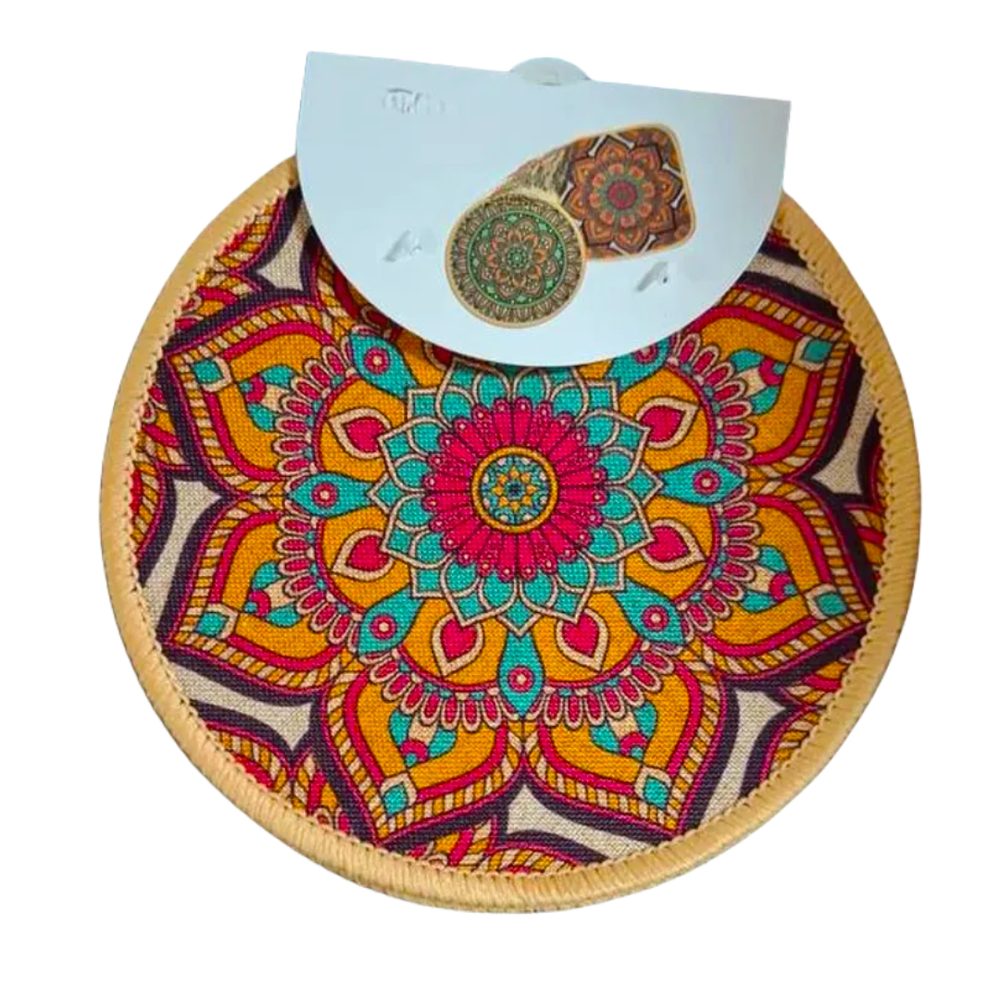 Round linen mandala mat, 2 pieces