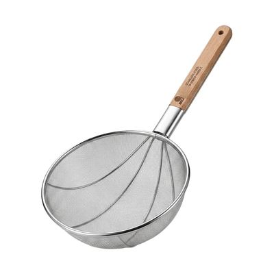 Wooden Handle Mesh Spider Strainer