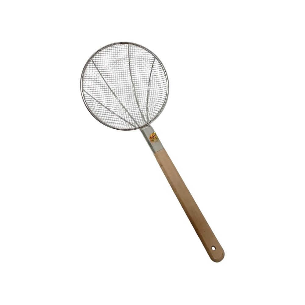 Stainless Steel Spider Strainer, Wooden Handle