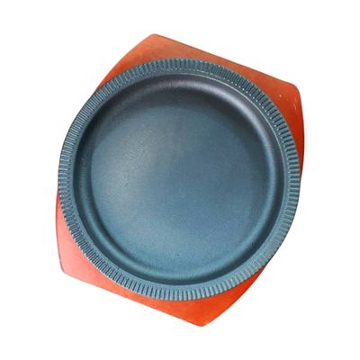Small Sizzling Plate with Wooden Base