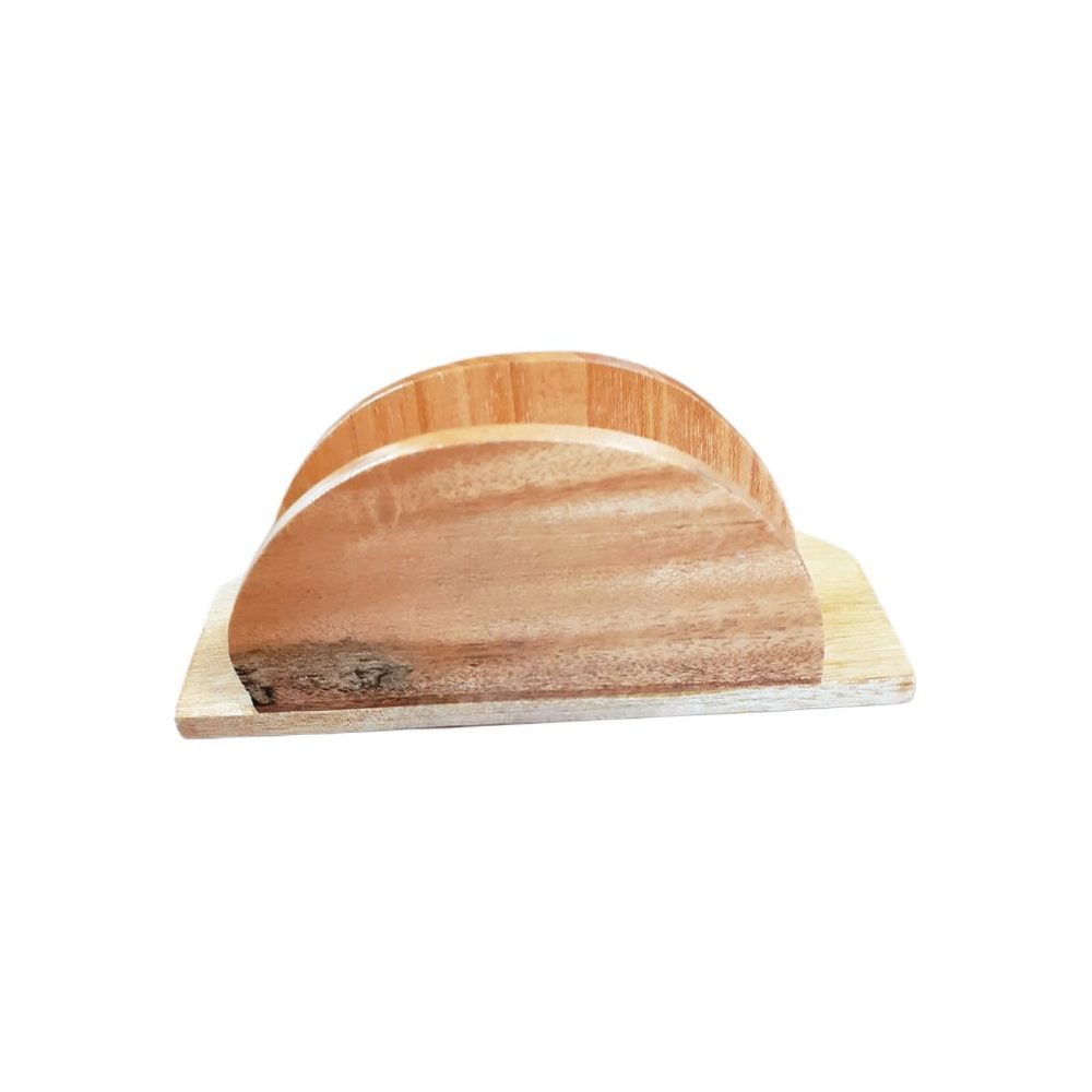 Round wooden serviette holder