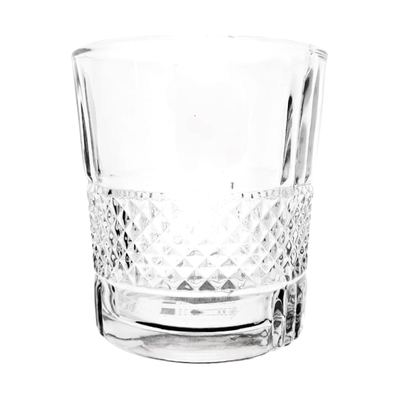 Diamond-cut rock glass tumbler, 6 pcs