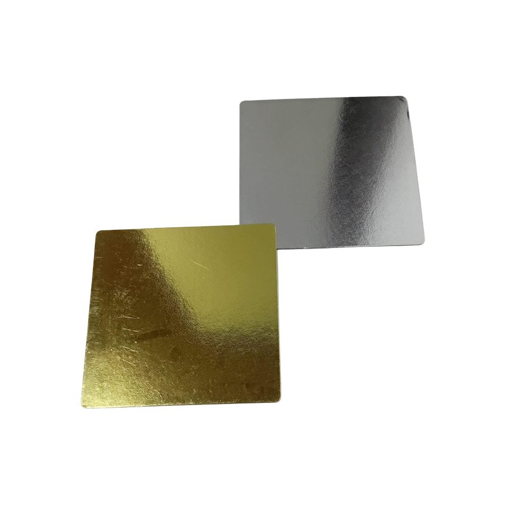 10" Square Cake Board, Gold/Silver