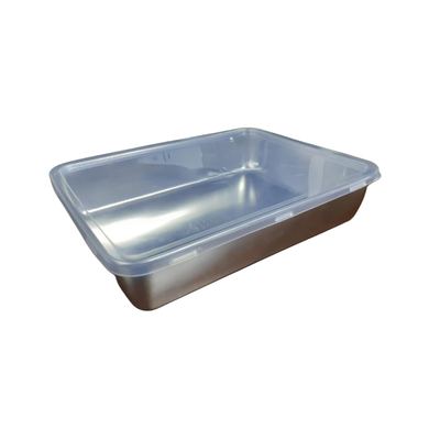Stainless Steel Tray With Plastic Lid