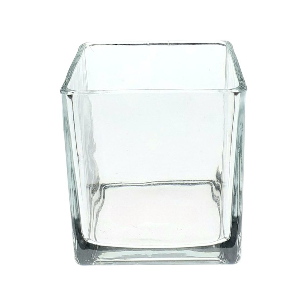 Square Glass Cube Vase 12cm