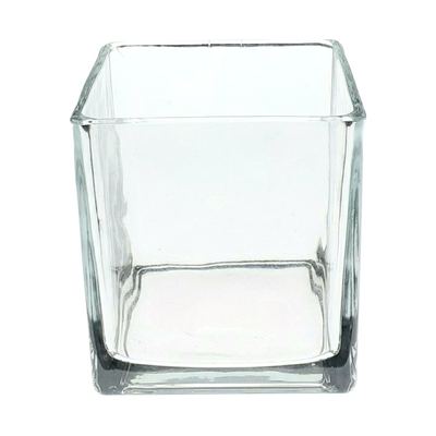 Square Glass Cube Vase 12cm