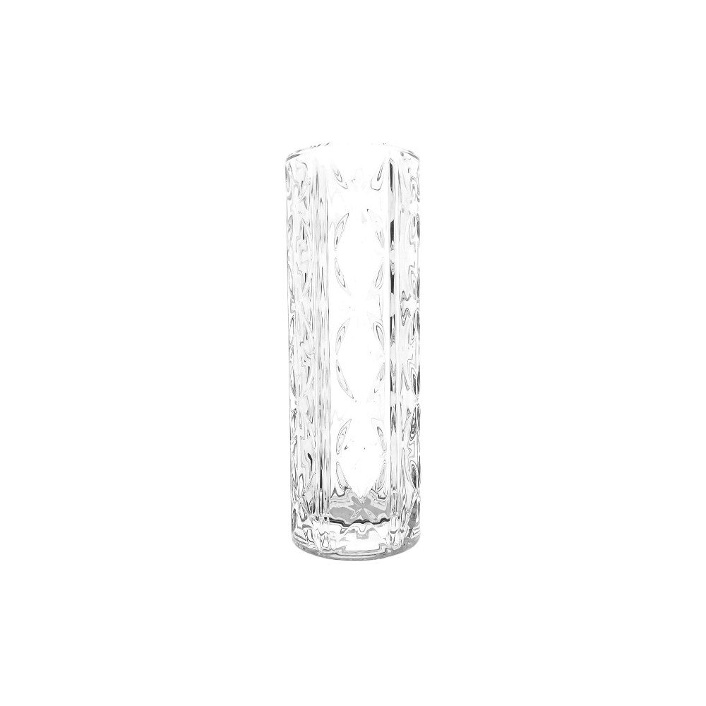 Tall Cylinder Cut Glass Vase
