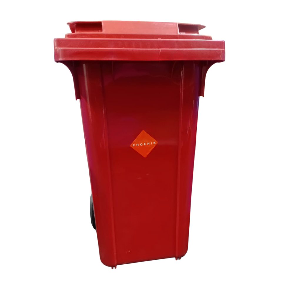 120L Red Wheeled Bin with Lid