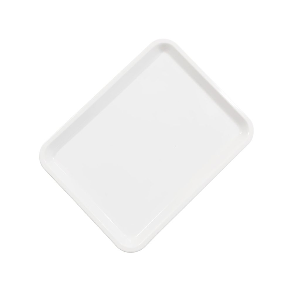 White melamine rectangular flat tray