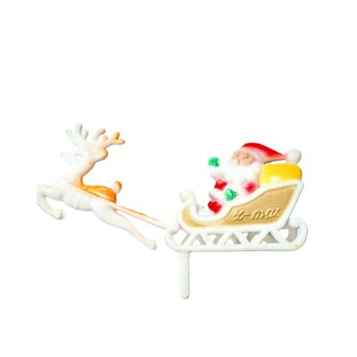 Santa Sleigh and Reindeer Cake Topper
