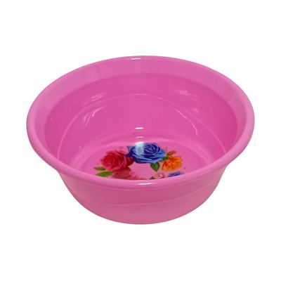 Pink Flower Print Plastic Basin
