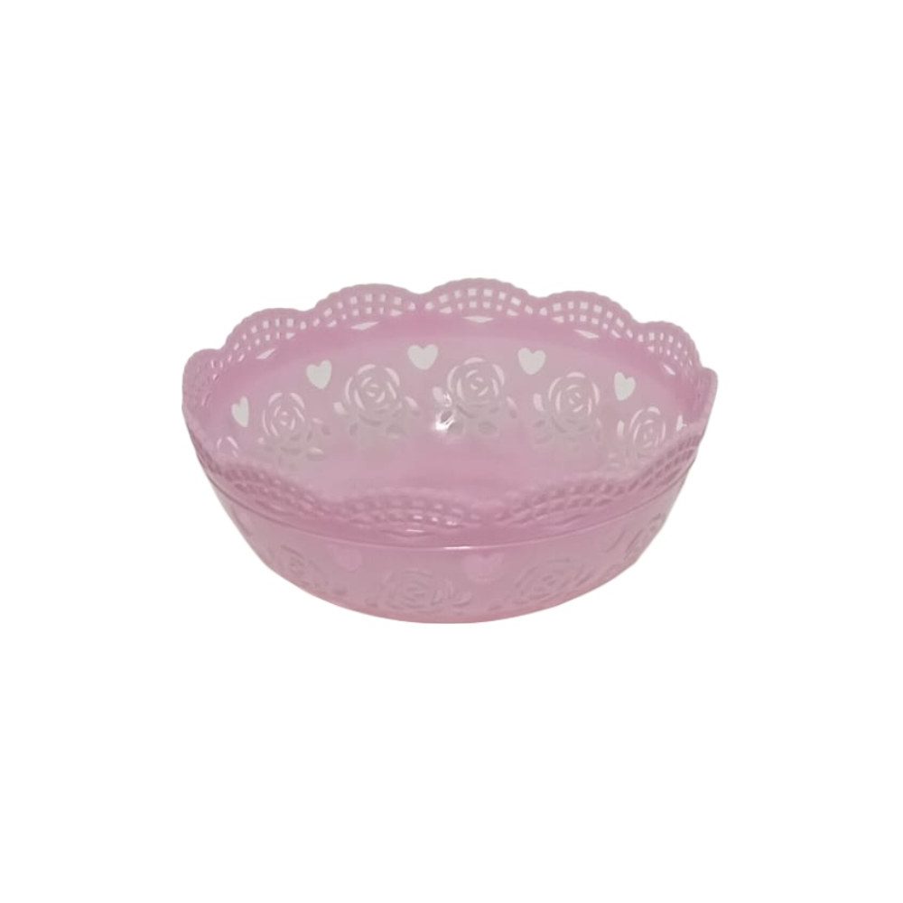 Rose Lace Plastic Fruit Basket
