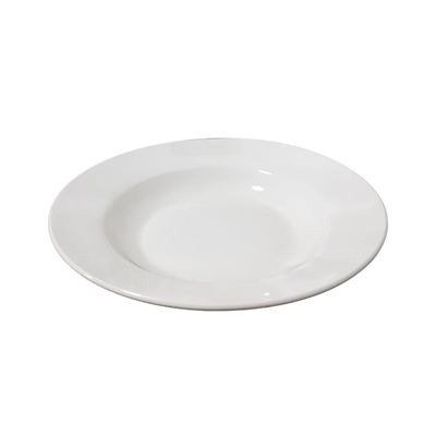 9" White Porcelain Rim Soup Plate
