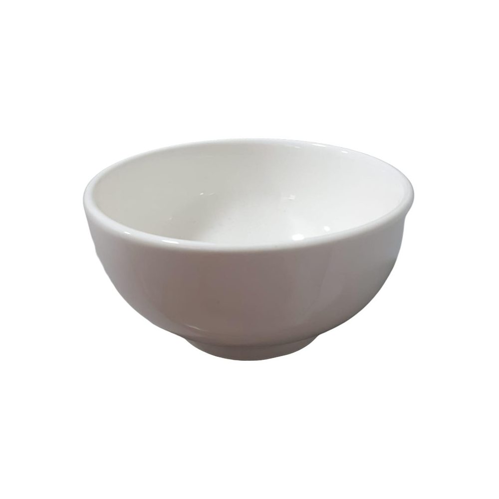 White Ceramic Rice Bowl 5.5"