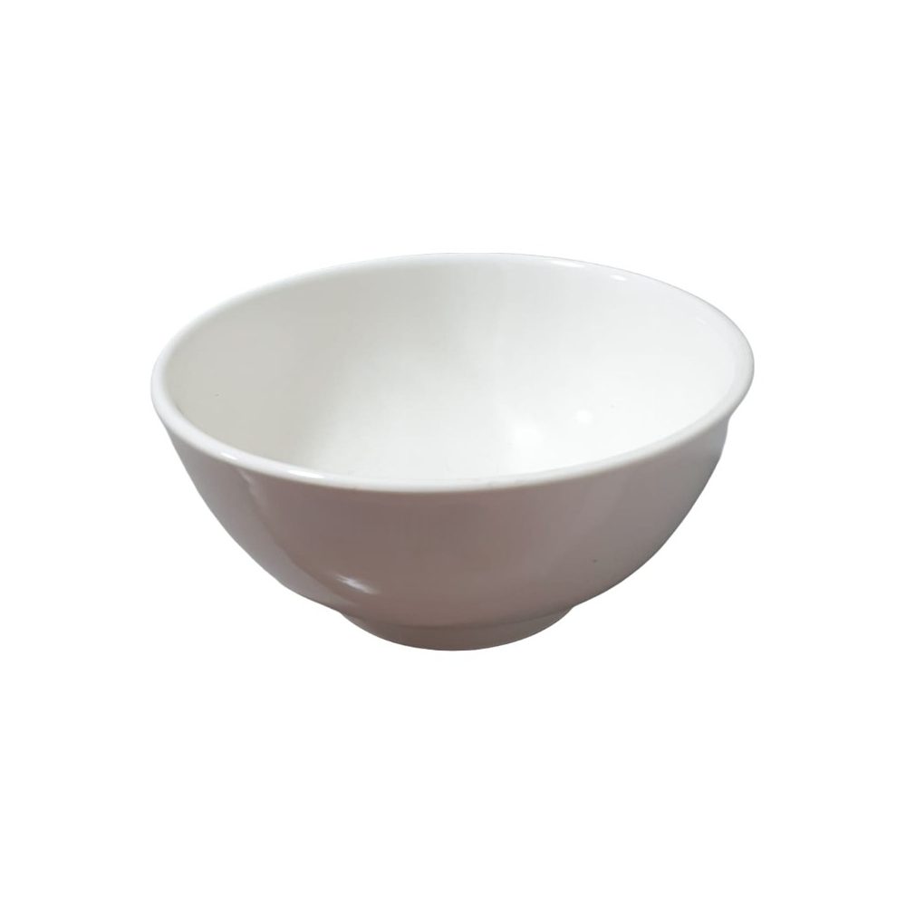 White Ceramic Rice Bowl 7"