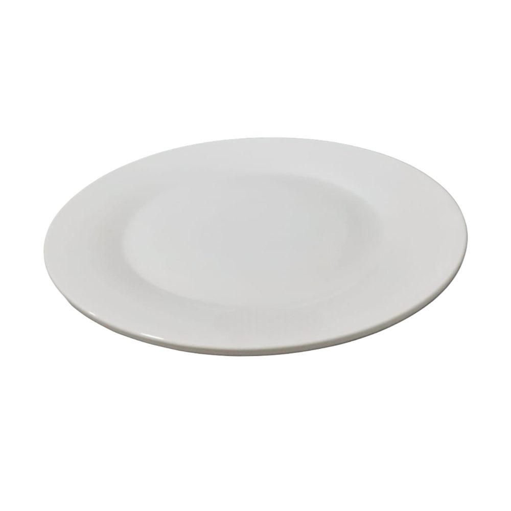 White Ceramic Dinner Plate 10.5"