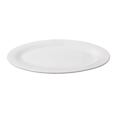 White Oval Rim Serving Plate