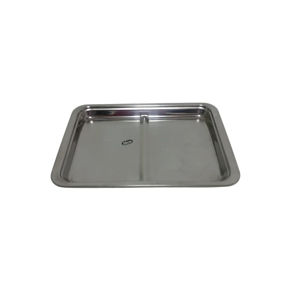 Stainless Steel Two-Section Rectangular Tray