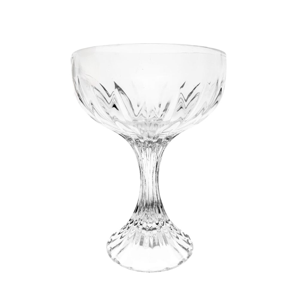 Cut glass champagne coupe set