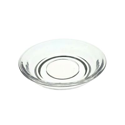 Glass tea cup saucer, 12cm