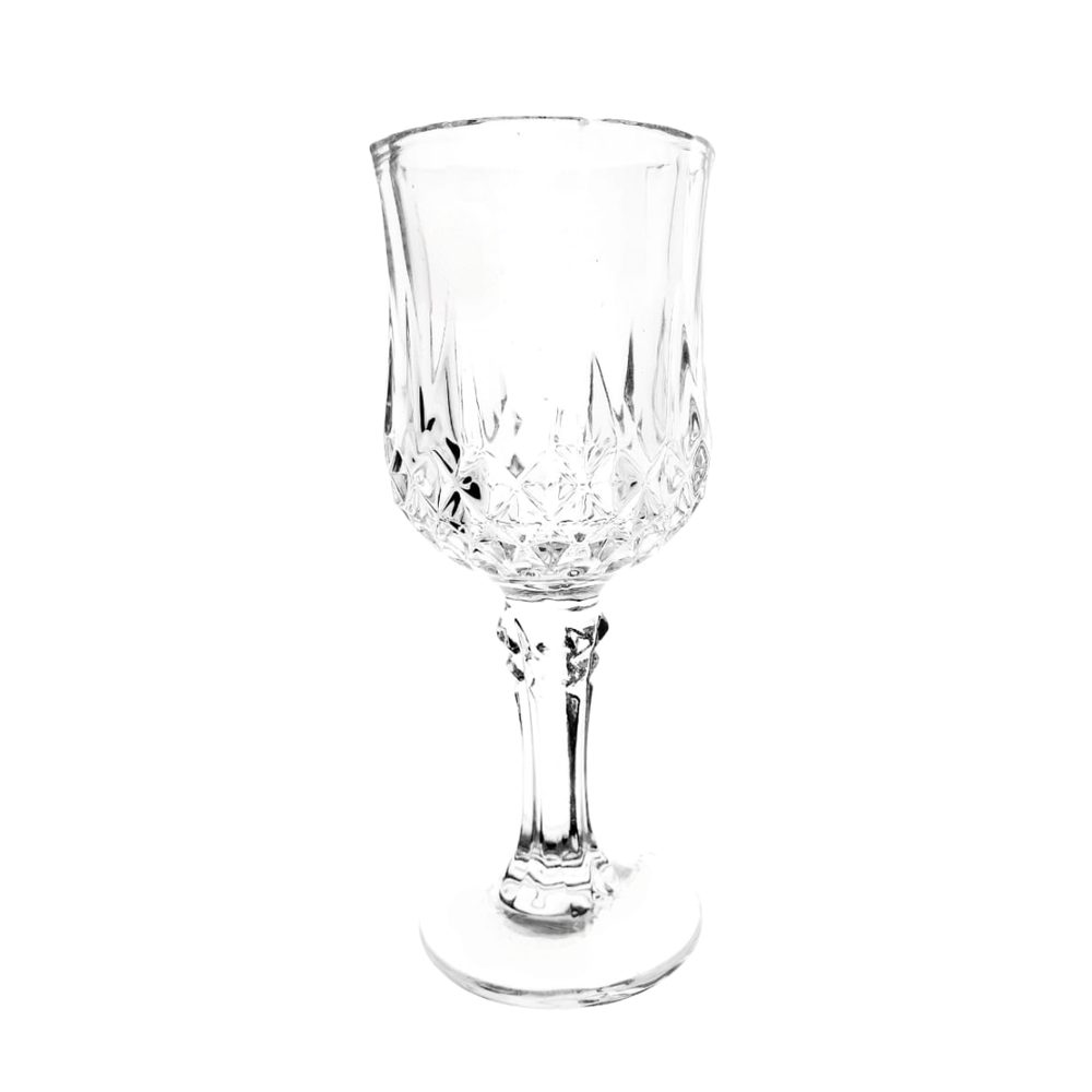 Cut-pattern stemmed wine glass, 6 pack