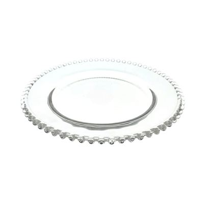 Beaded Clear Glass Side Plate
