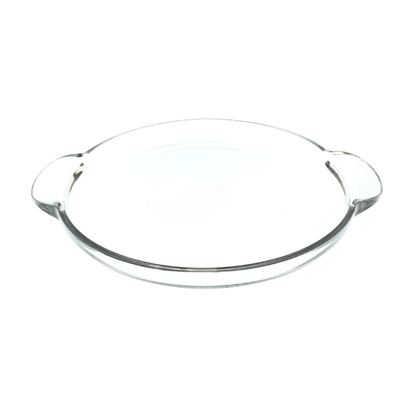 Oval glass serving plate with handles