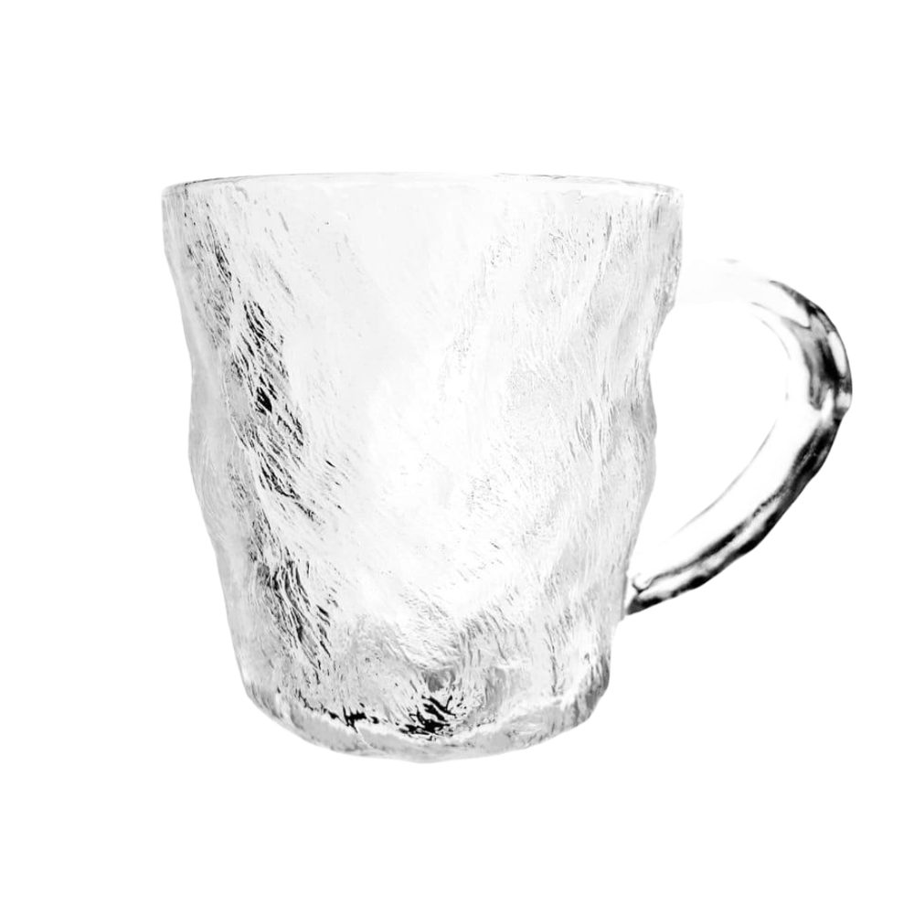 Textured Glass Mug with Handle