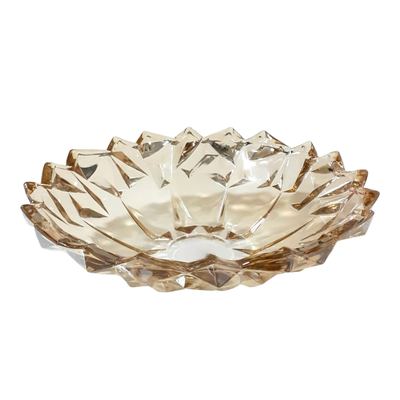 Gold Faceted Glass Centrepiece Bowl