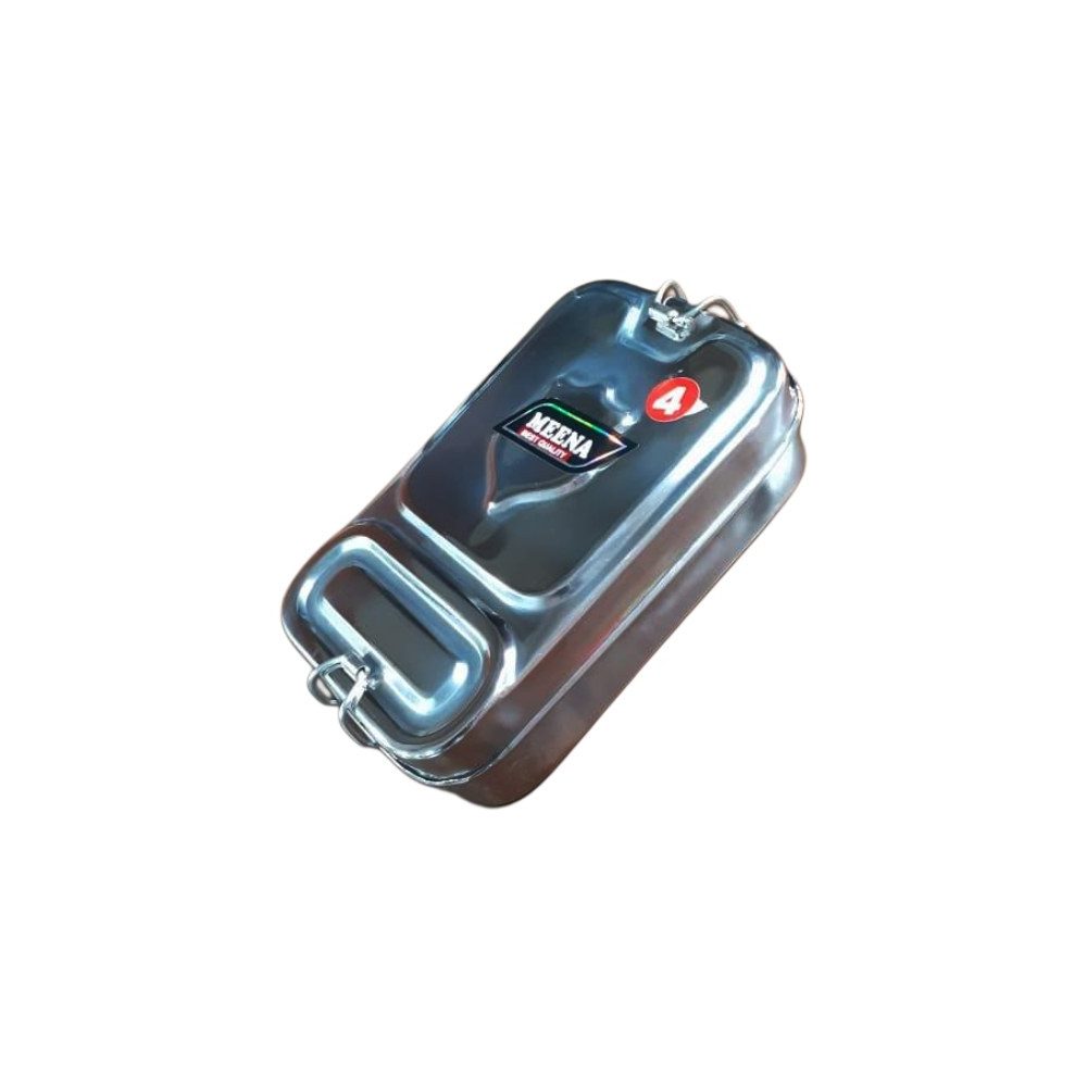 Rectangular steel lunch box with clips