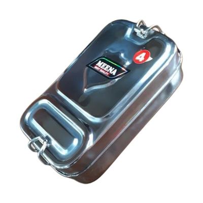 Rectangular steel lunch box with clips