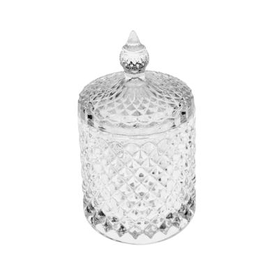 Cut-glass candy pot with lid