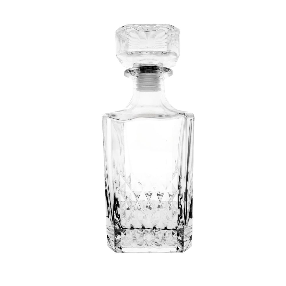 Square cut-glass whisky decanter 750ml