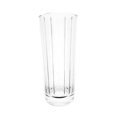 Tall ribbed glass tumbler set, 6 pcs