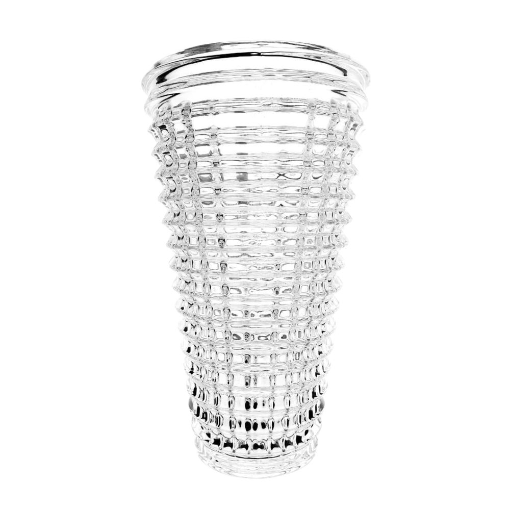 Beaded Clear Glass Flower Vase