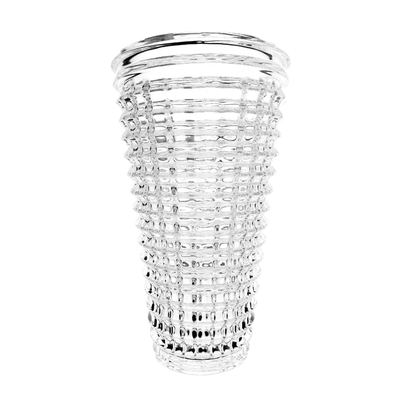 Beaded Clear Glass Flower Vase
