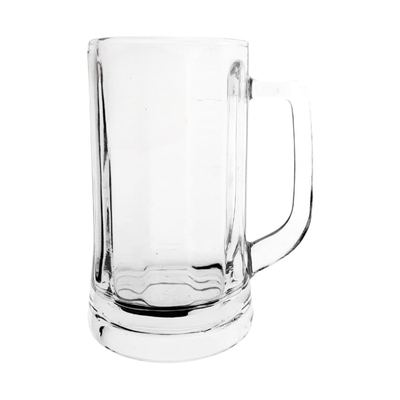 Glass beer mug with handle