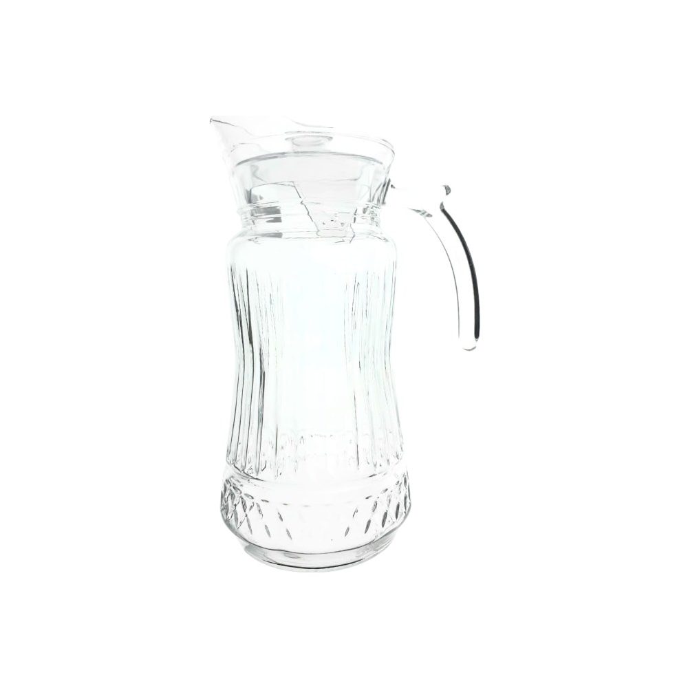 Cut-Pattern Glass Water Jug