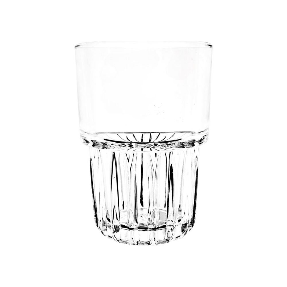 Stackable Fluted Glass Tumbler, 6 Pack