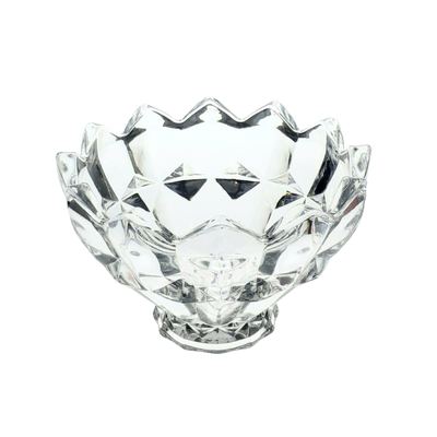 Crystal-cut glass footed centre bowl