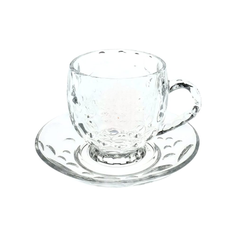 Glass Tea Cup and Saucer Set