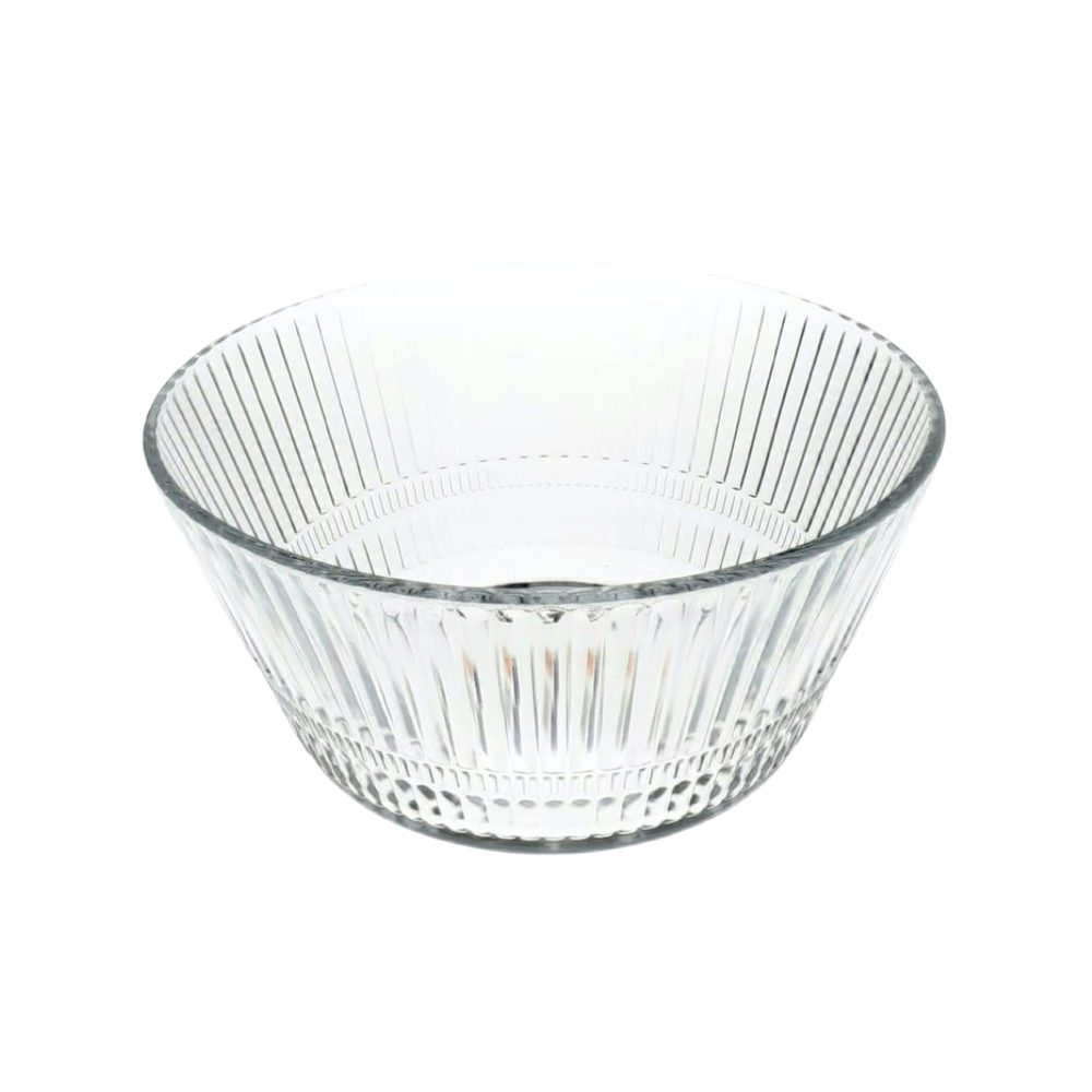 Ribbed Glass Serving Bowl