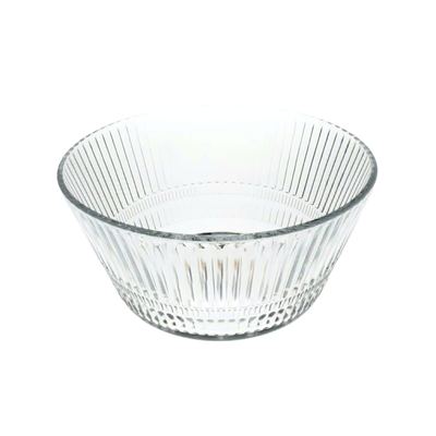 Ribbed Glass Serving Bowl
