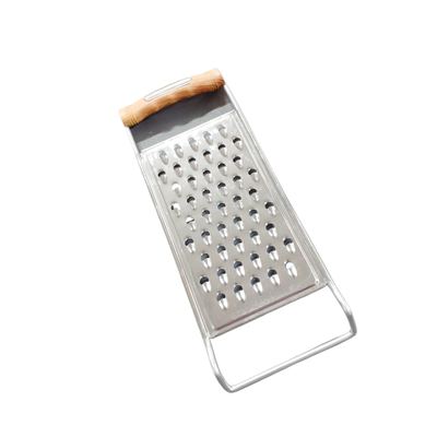 Flat S/S grater with wooden handle