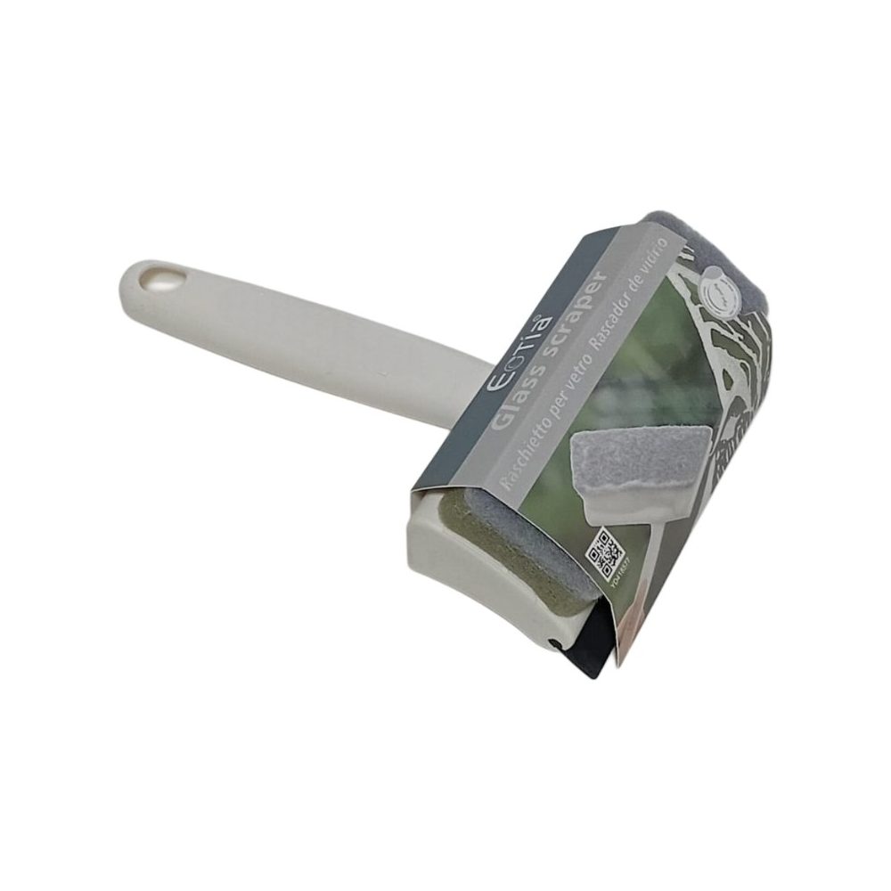 Handheld glass squeegee with sponge