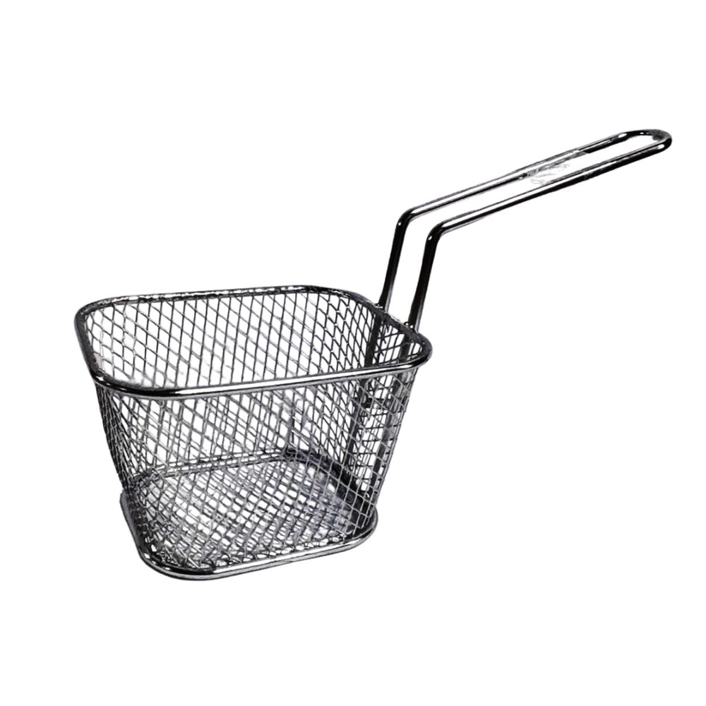 Small stainless steel serving fry basket