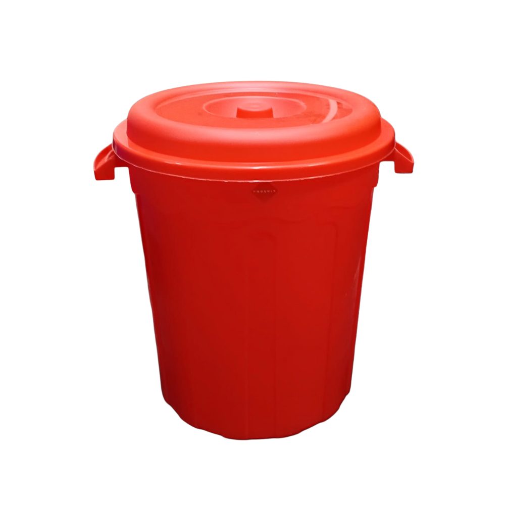 25L Red Plastic Barrel Bucket with Lid