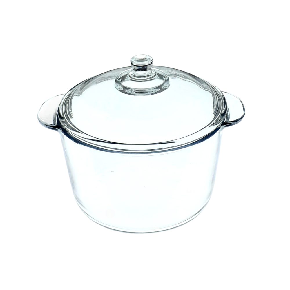 Glass Casserole Pot With Lid, 2.5L